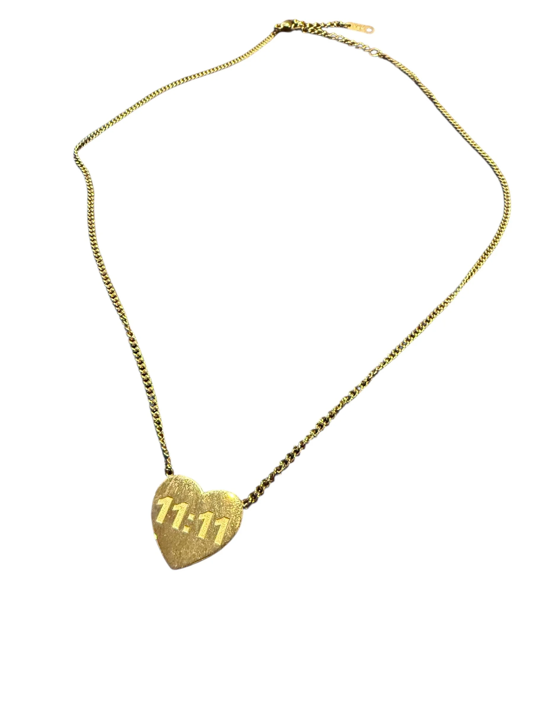 18K Gold Plated “11:11” Heart Necklace