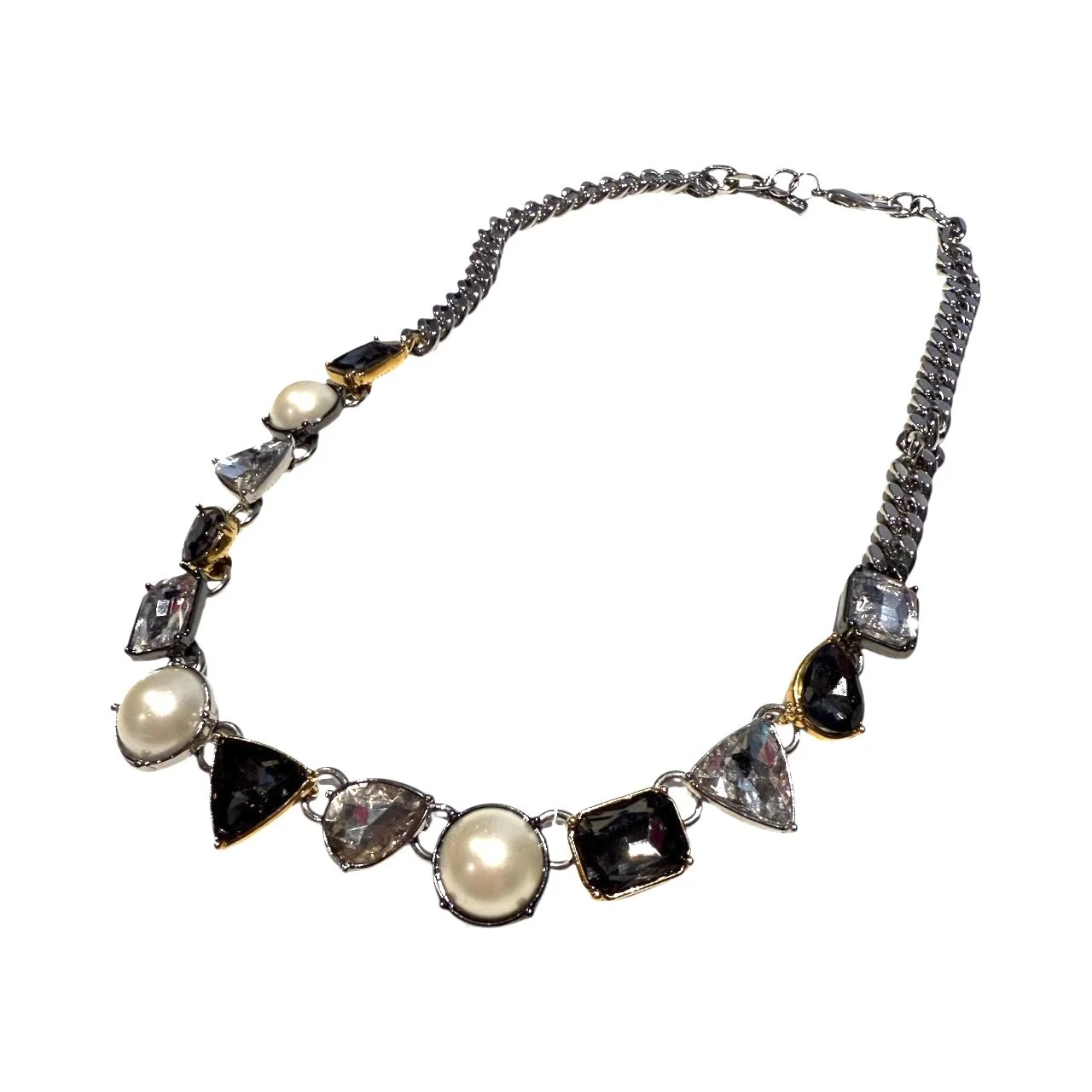 Lia Sophia Gem & Pearl Chunky Necklace
