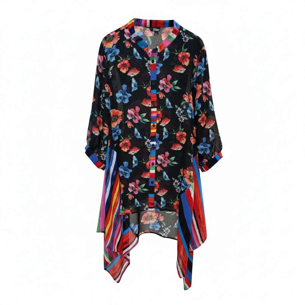 Floral Handkerchief Boho Blouse