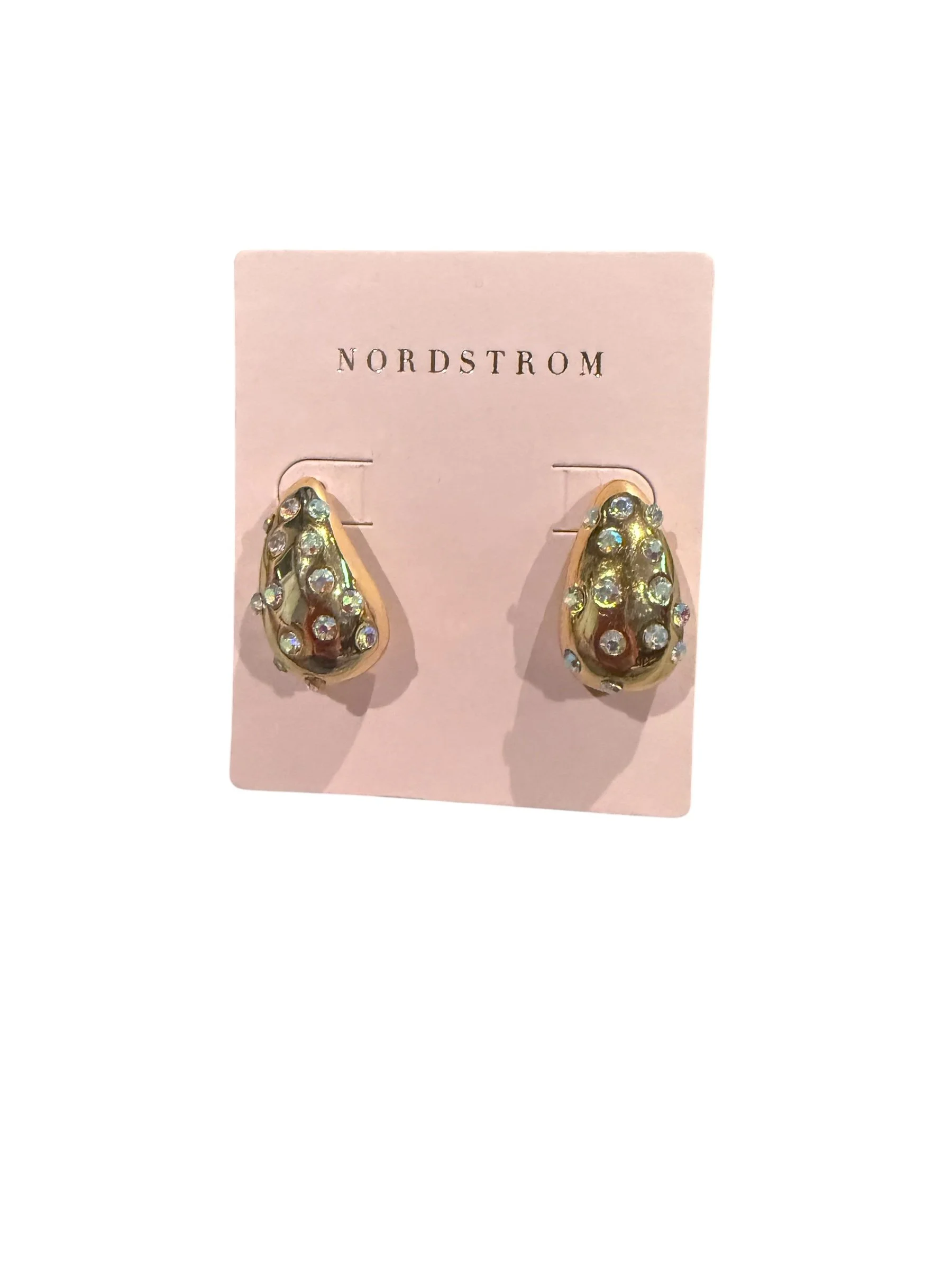 Nordstrom Gold Tone Iridescent Rhinestone Earrings