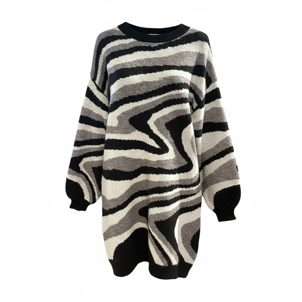 Dreamers Abstract Oversized Knit Sweater