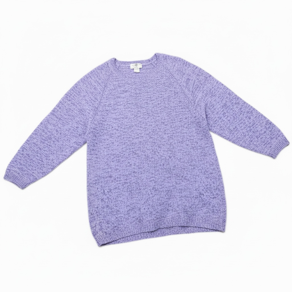 Vintage Lilac Chunky Cotton Knit Sweater by The Bay