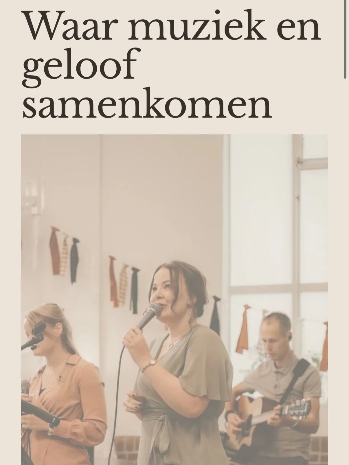 Hij is live 🥹✨
www.WeWorshipUnited.nl

Deze website is echt iets wat al lang in mijn hart zat.
Vanuit liefde voor aanbidding, muziek en Jezus 💛

Wat ik doe:

🎤 Ik zing tijdens trouwdiensten
om jullie huwelijk niet alleen te vieren, maar het ook ec