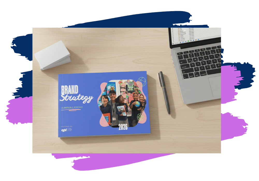 Brand strategy creative development, and visual identity image for egd coaching.