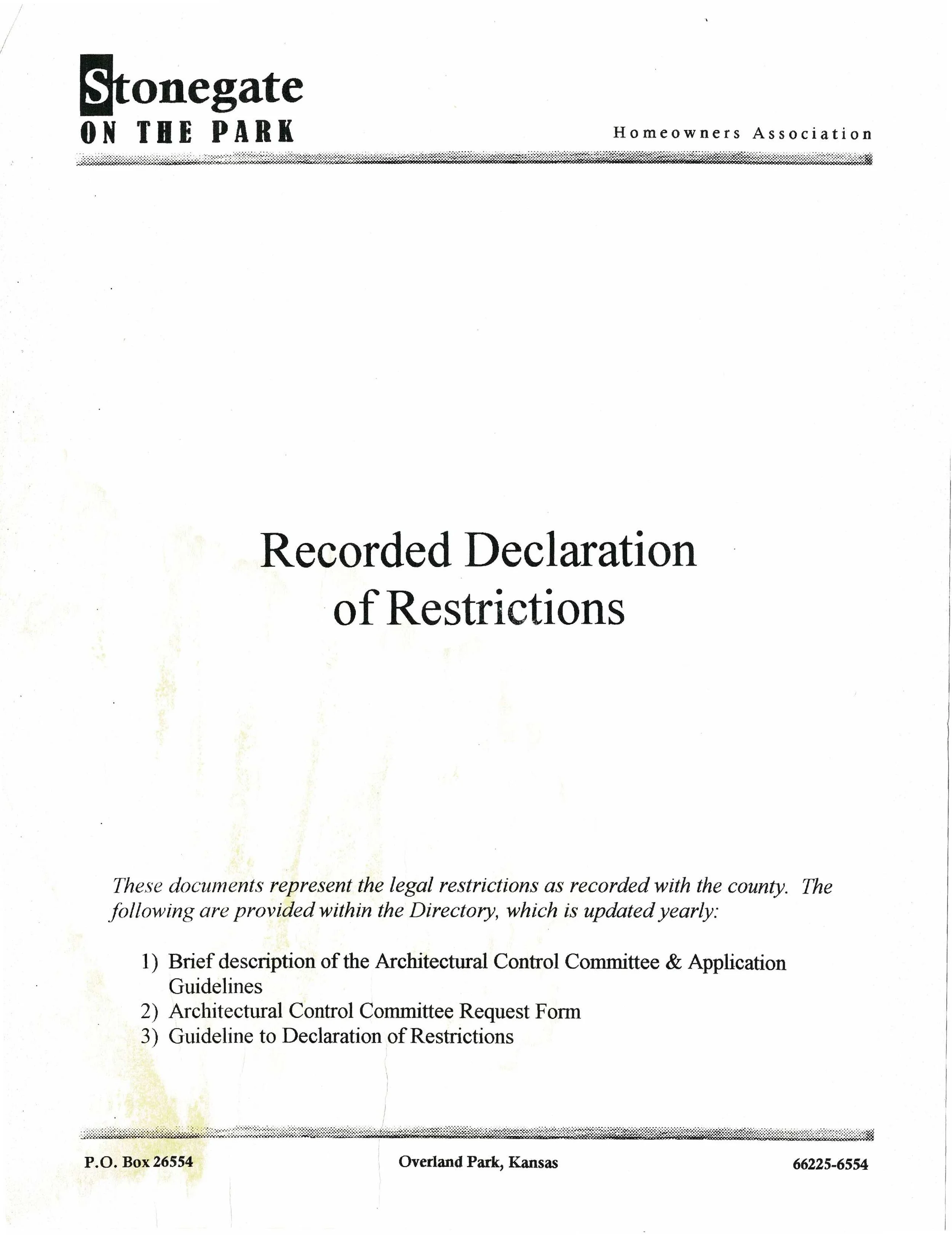 Restrictions