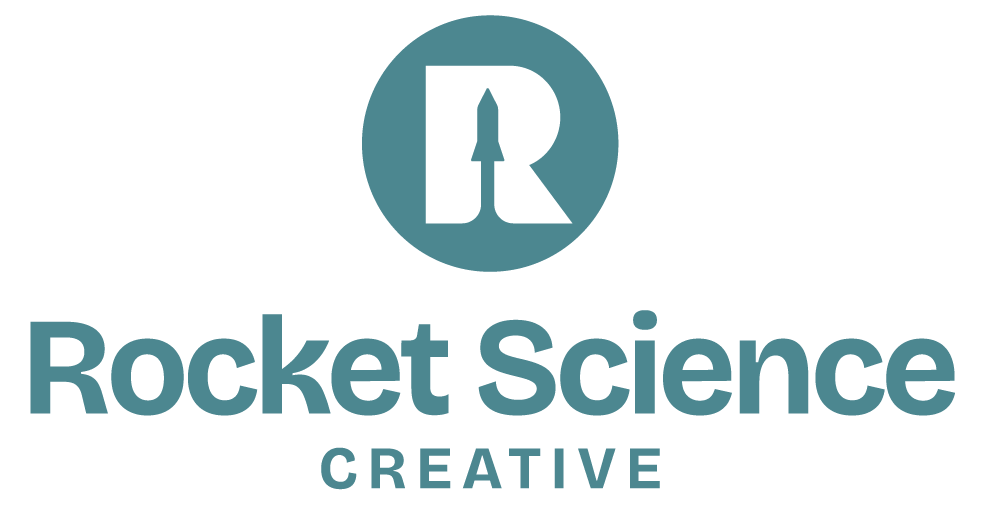 Rocket Science Creative logo featuring a circular icon with a stylized rocket inside and the company name beneath.