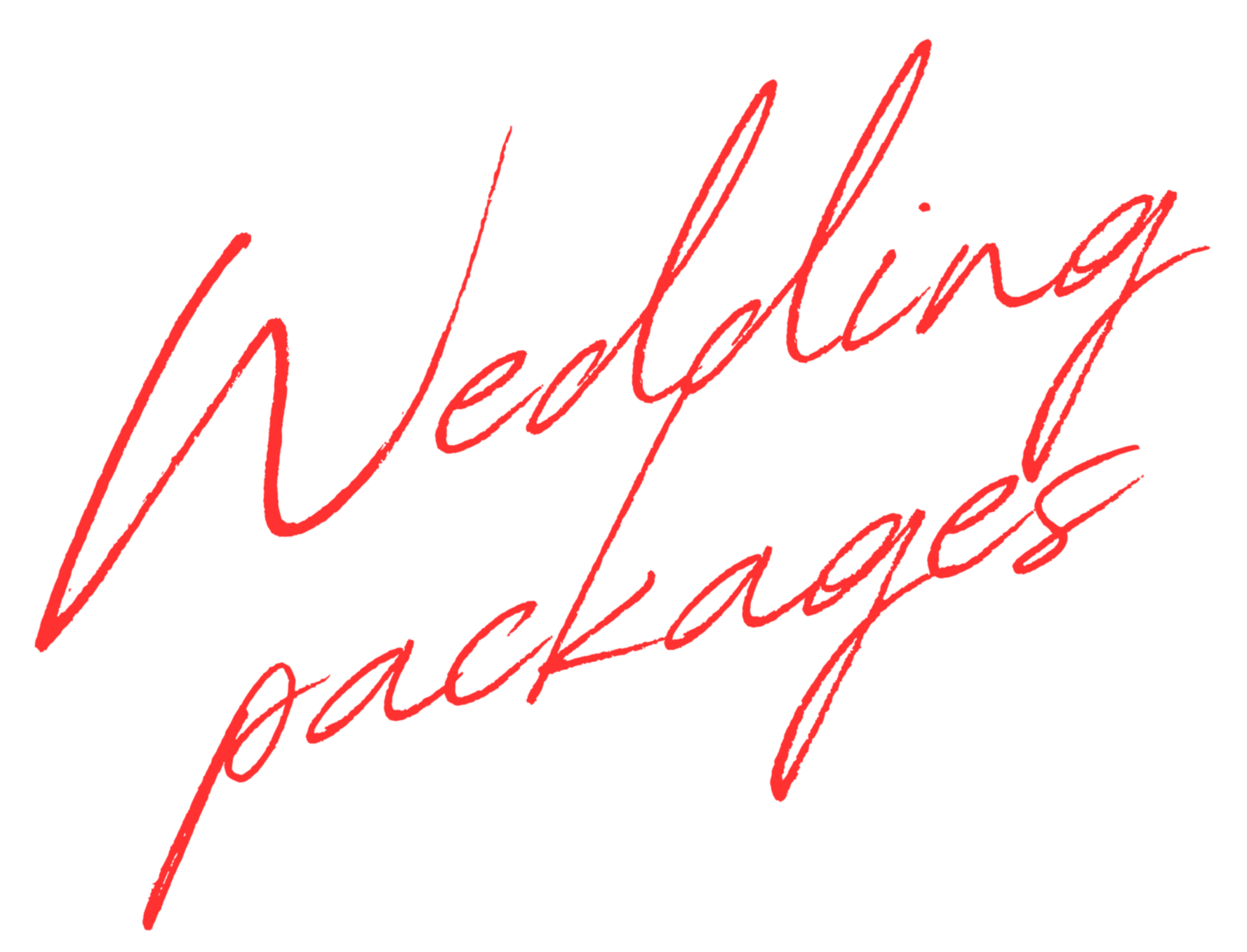 Red neon sign that says "Wedding packages" on a black background.