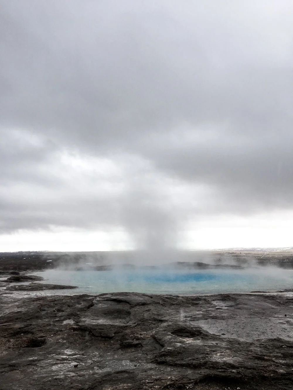 A geyser erupts in Iceland