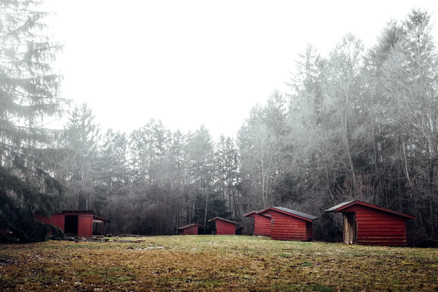 Camping shelters now stand abandoned at this girl scout camp in Ohio, currently under restoration