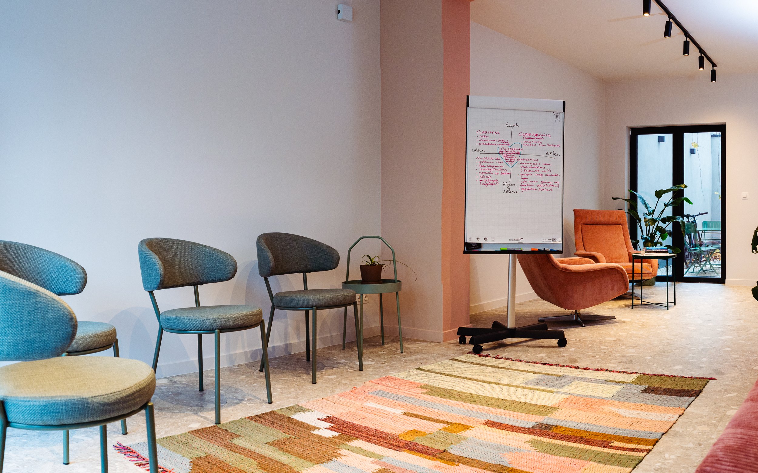 Interieur van Polychrome Teamcoaching, waar sessies tijdens het teamcoachingstraject kunnen doorgaan.