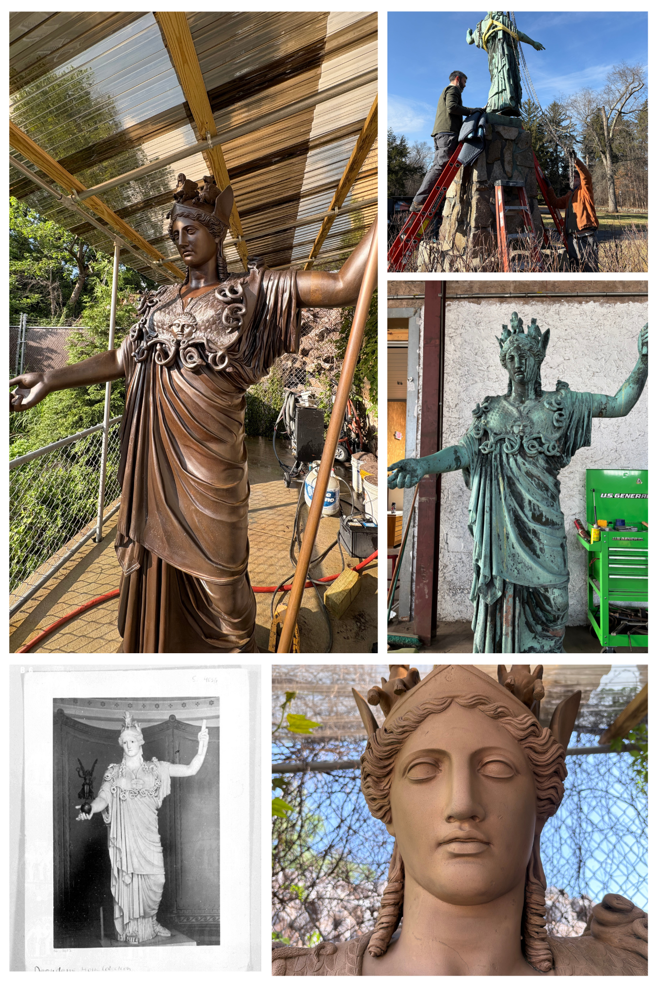 Athena sculpture conservation at Duke Farms