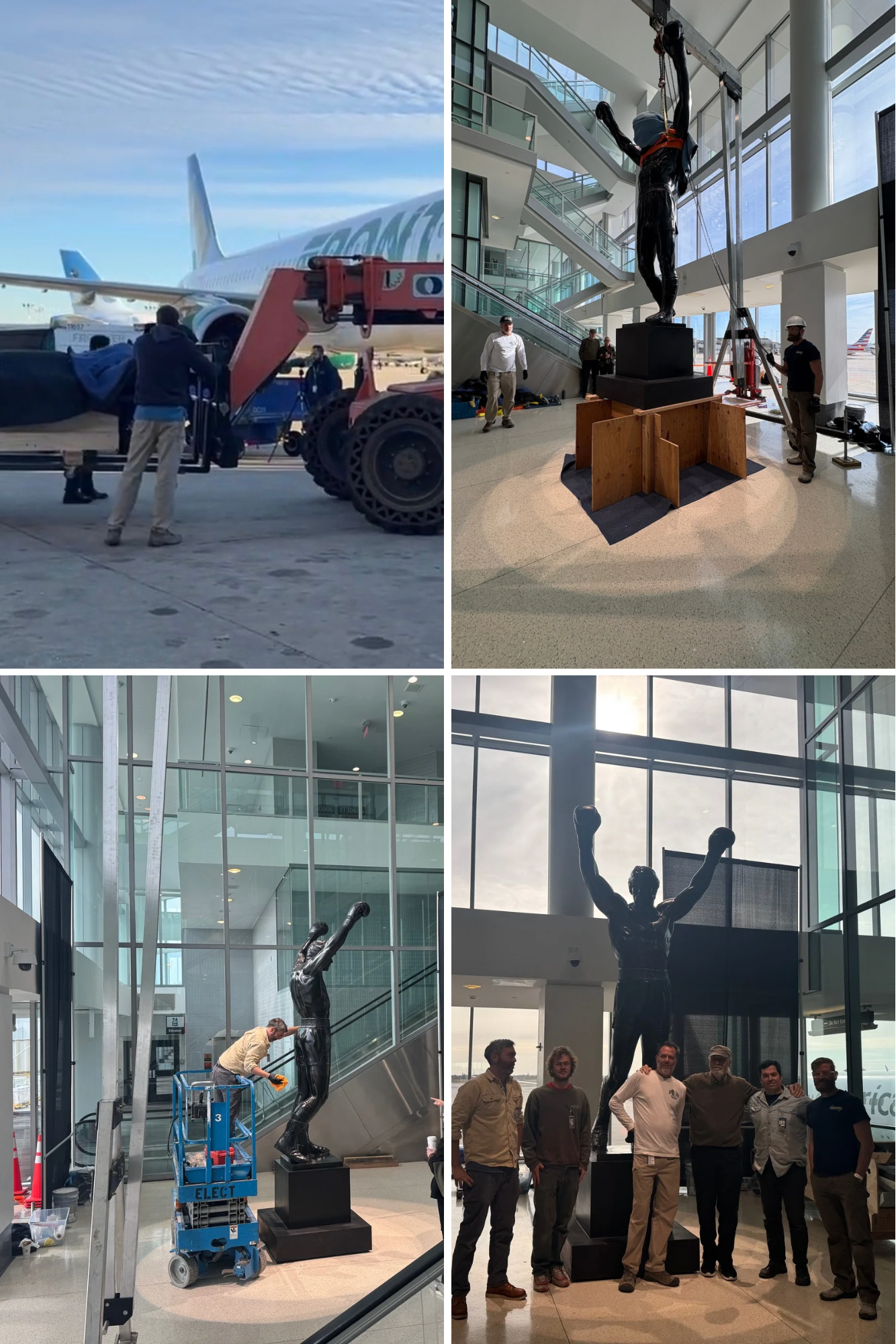 Rocky statute indoors at airport