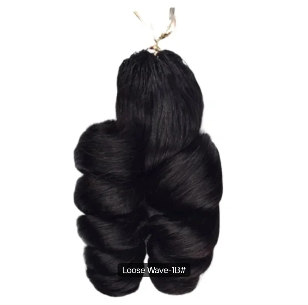 Human Hair Crochet Wet and Wavy Boho Locs Water Wave Hair for Braids and Braiding Hairstyles With Natural Soft Texture
