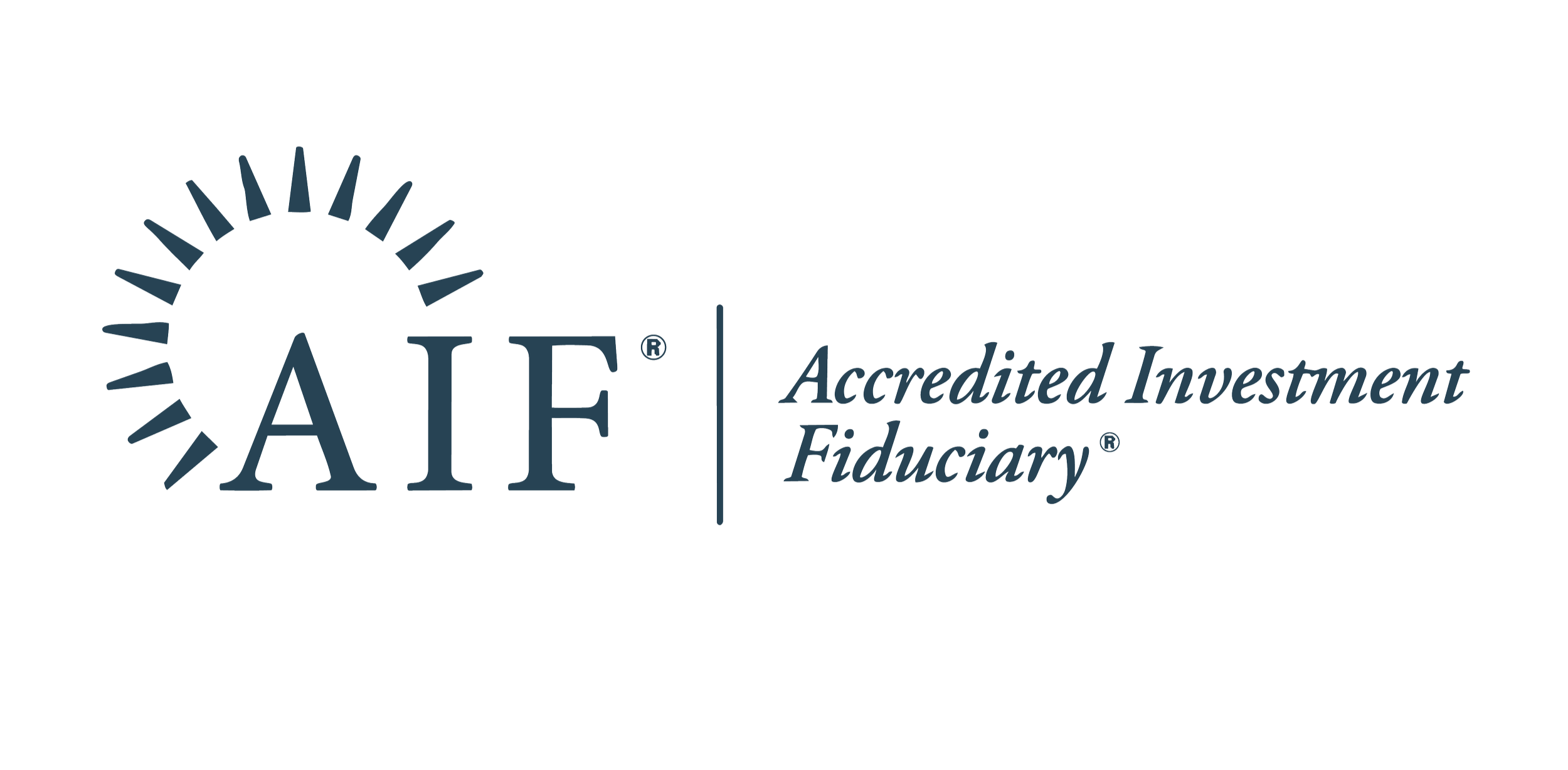 AIF logo with a sunburst graphic and the words 'AIF Accredited Investment Fiduciary'.