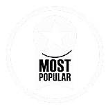 A black and white circular logo with a star in the top half and the words 'Most Popular' underneath.