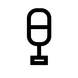 Line drawing of a standing microphone