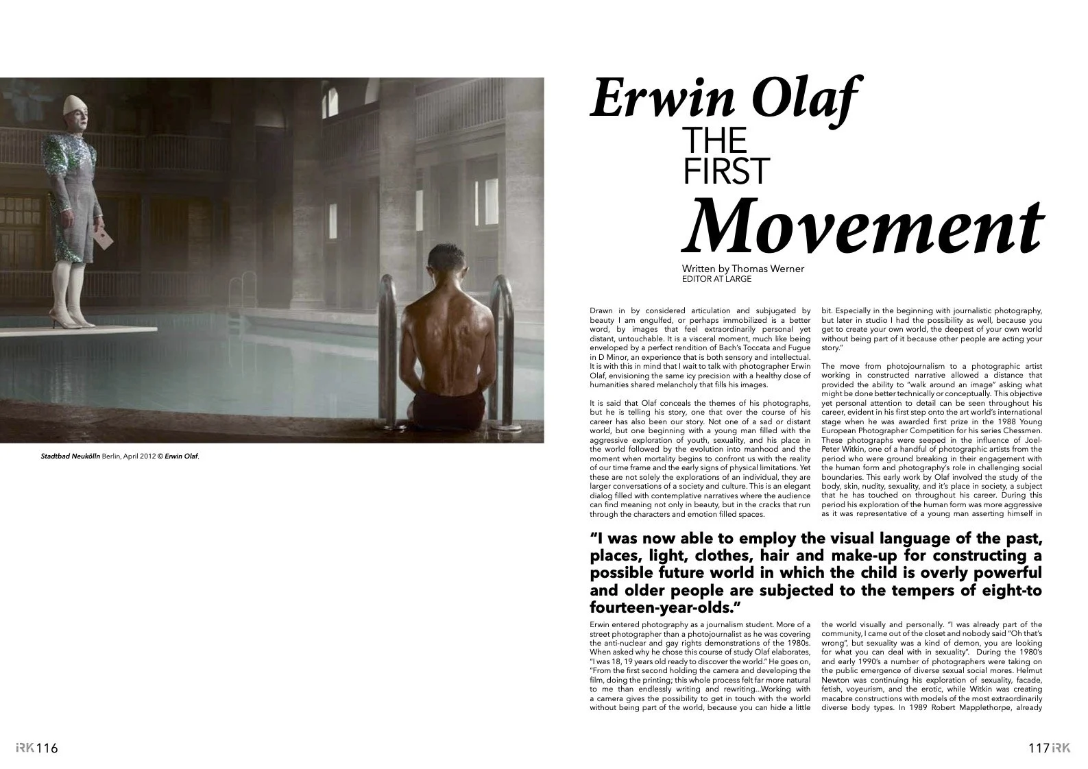 IRK Magazine, Erwin Olaf The First Movement.