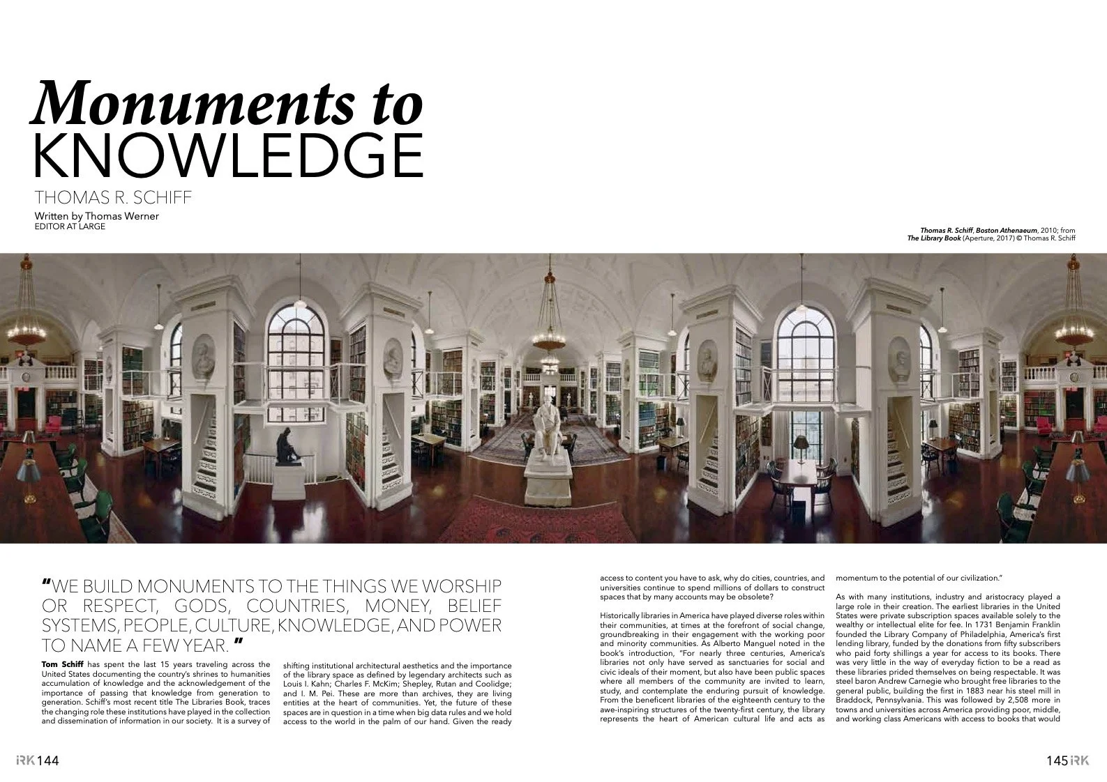 IRK Magazine, Monuments to Knowledge.