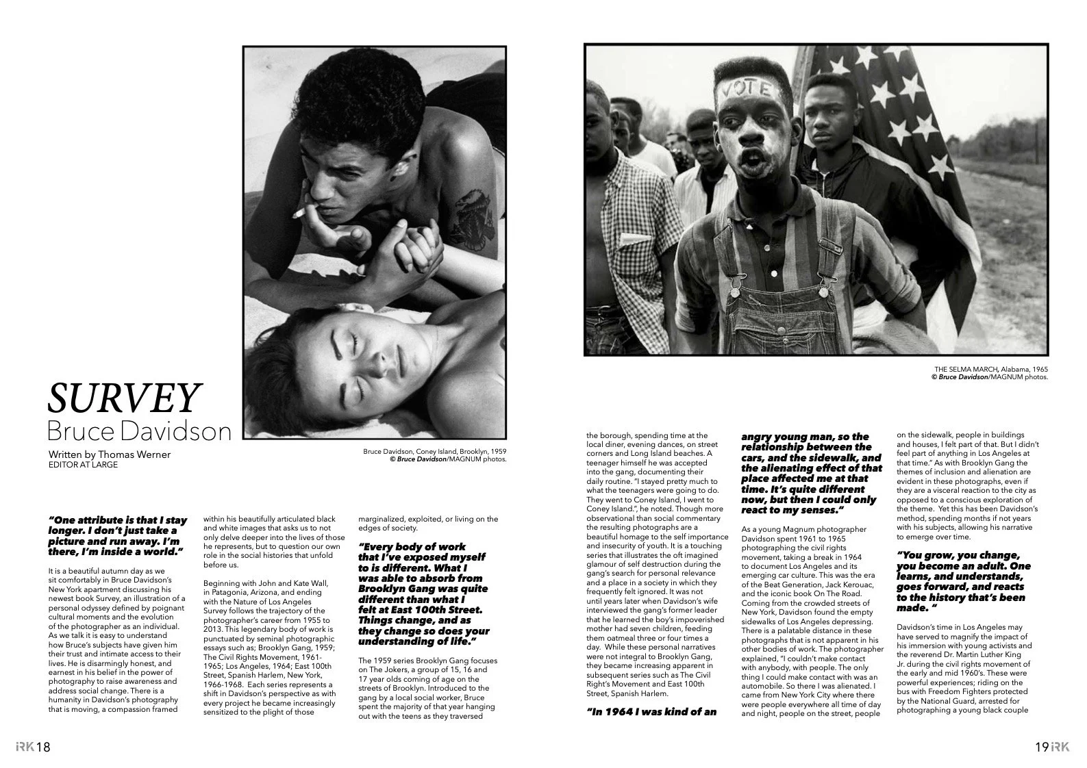 IRK Magazine, Bruce Davidson.