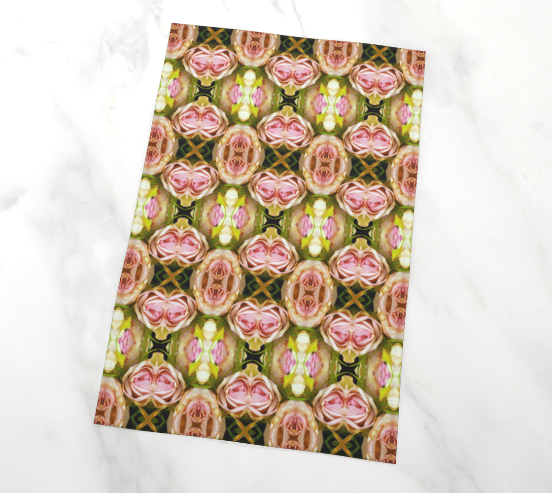 Symmagery Pink Rose Tea Towel