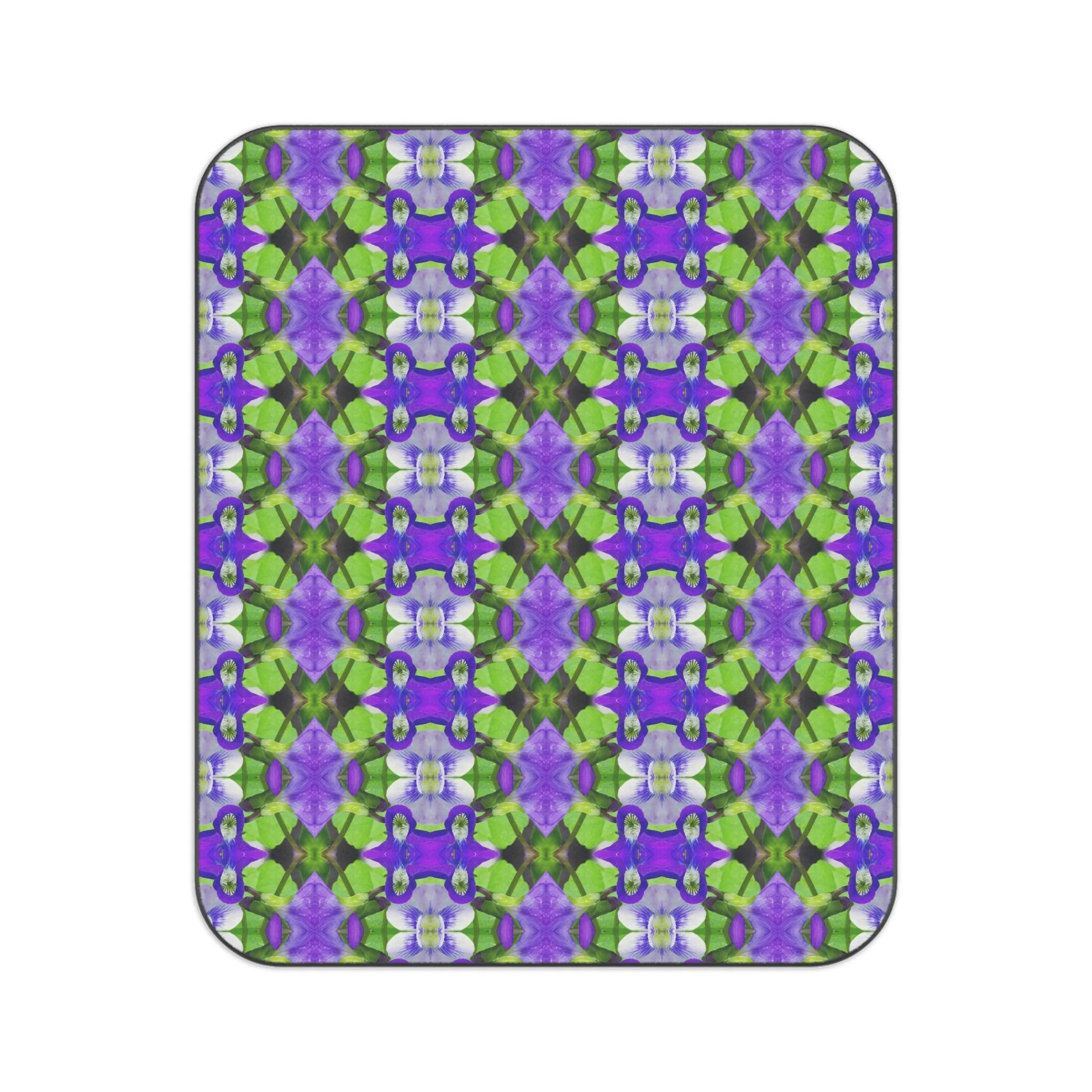 Symmagery Purple Violets Picnic Blanket