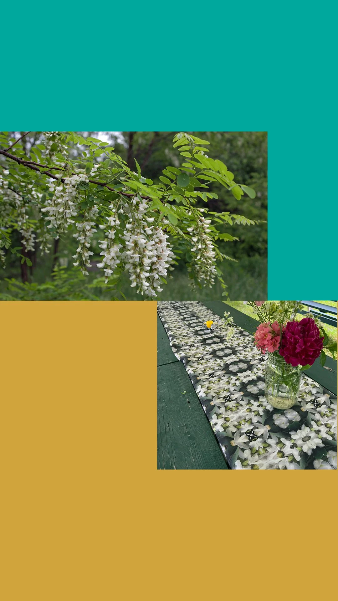 Symmagery Black Locust Blossom Table Runner