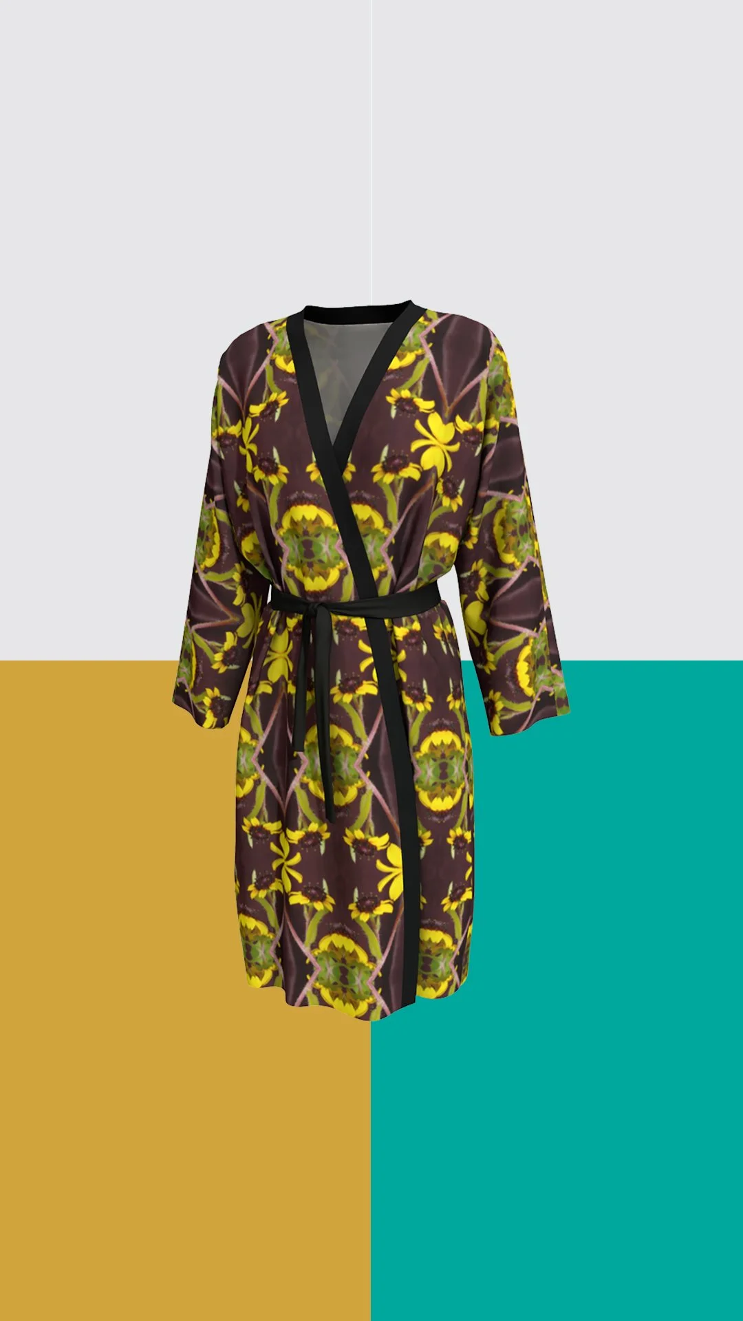 Brown eyed susan peignoir kimono front.jpg
