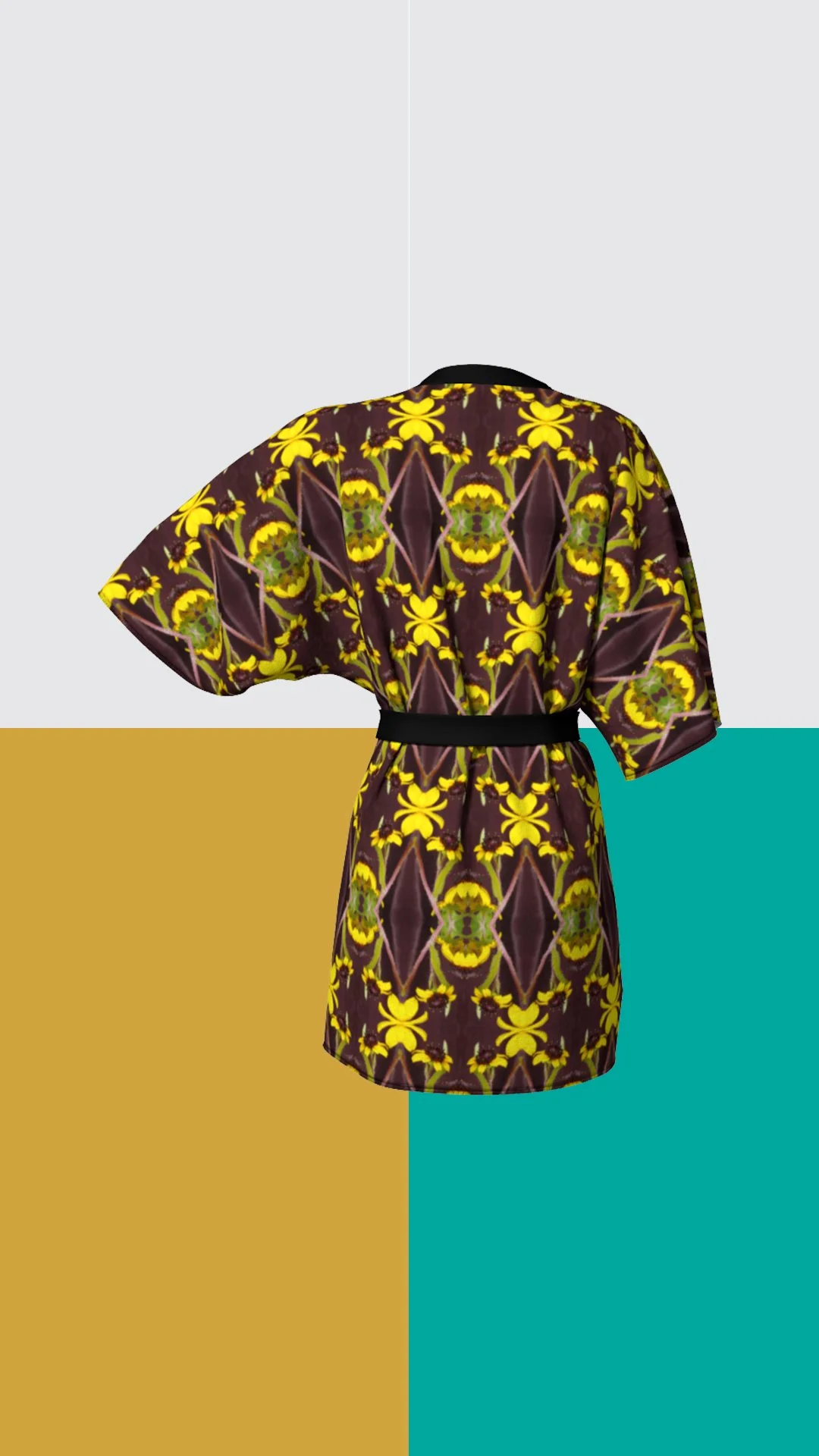 Brown eyed susan kimono robe back.jpg