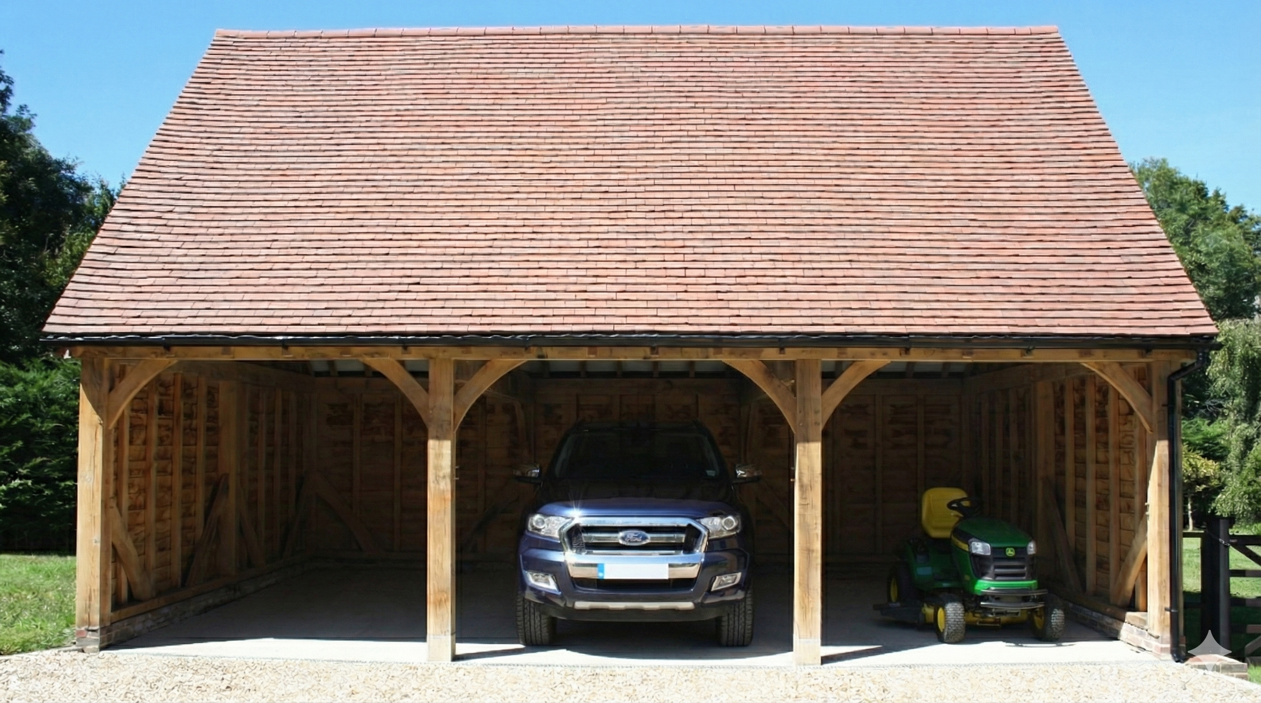 Single Storey Oak Garages | Bespoke Oak Garage Designs — James ...