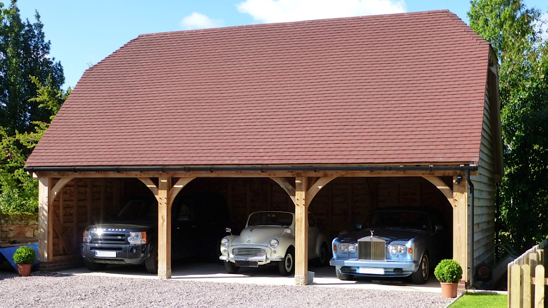 Single Storey Oak Garages | Bespoke Oak Garage Designs — James ...