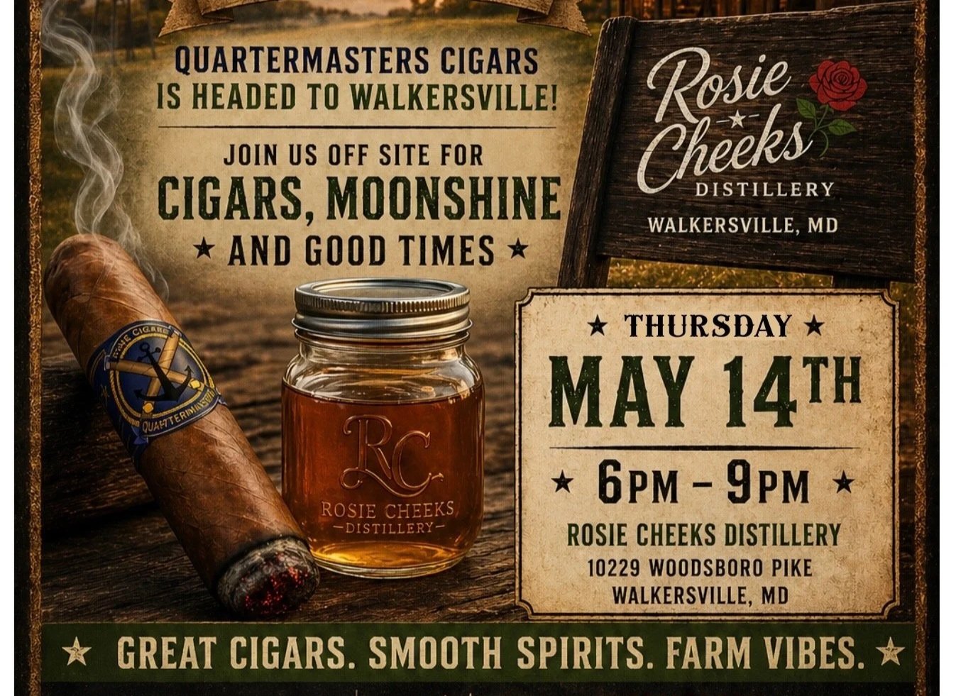 Cigar Booth @ Rosie Cheeks Distillery