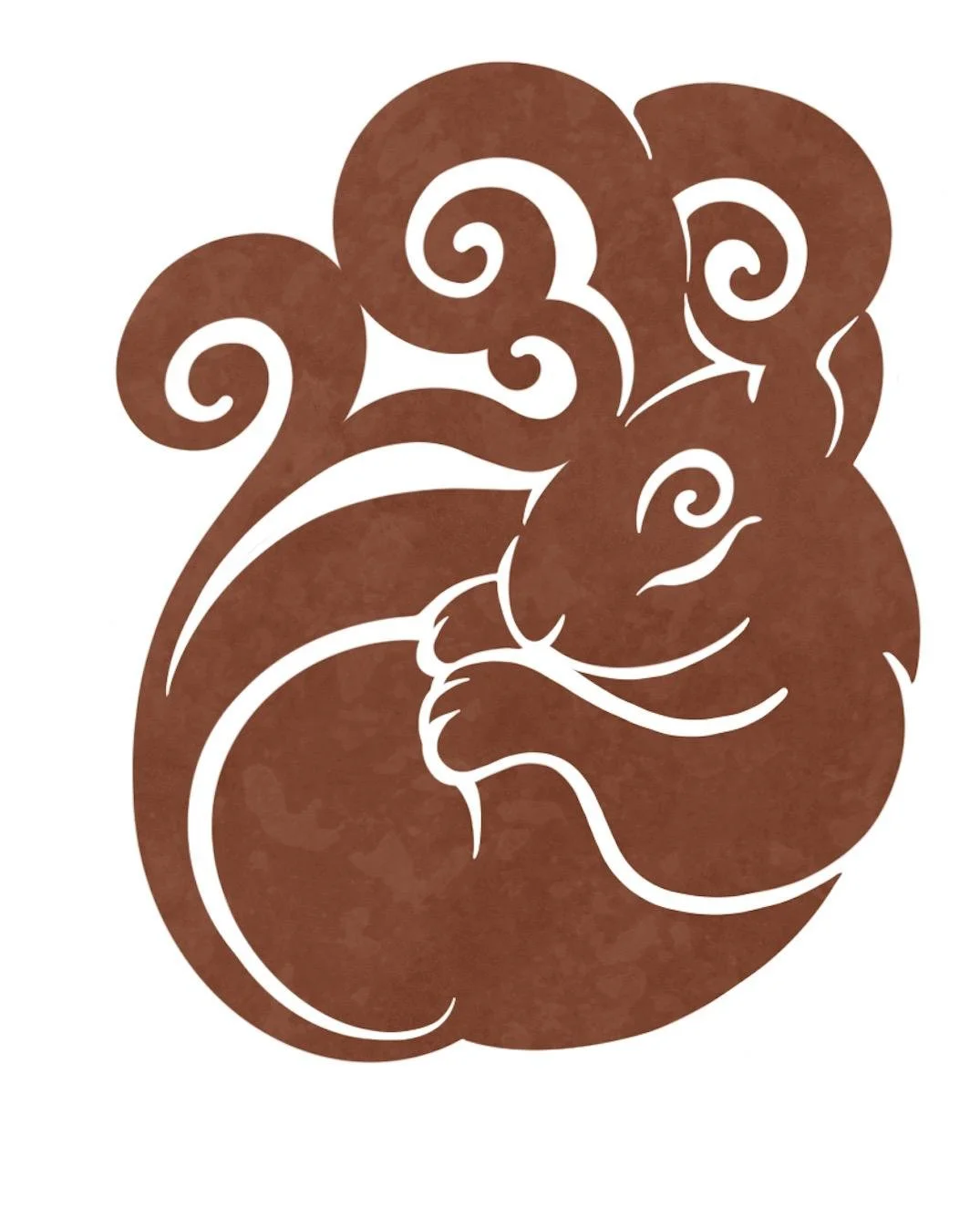 Resting Squirrel Orthopedic Massage Therapy logo in Merrimack NH. A stylized brown illustration of a resting squirrel in a circular, mindful pose, representing orthopedic massage and relaxation