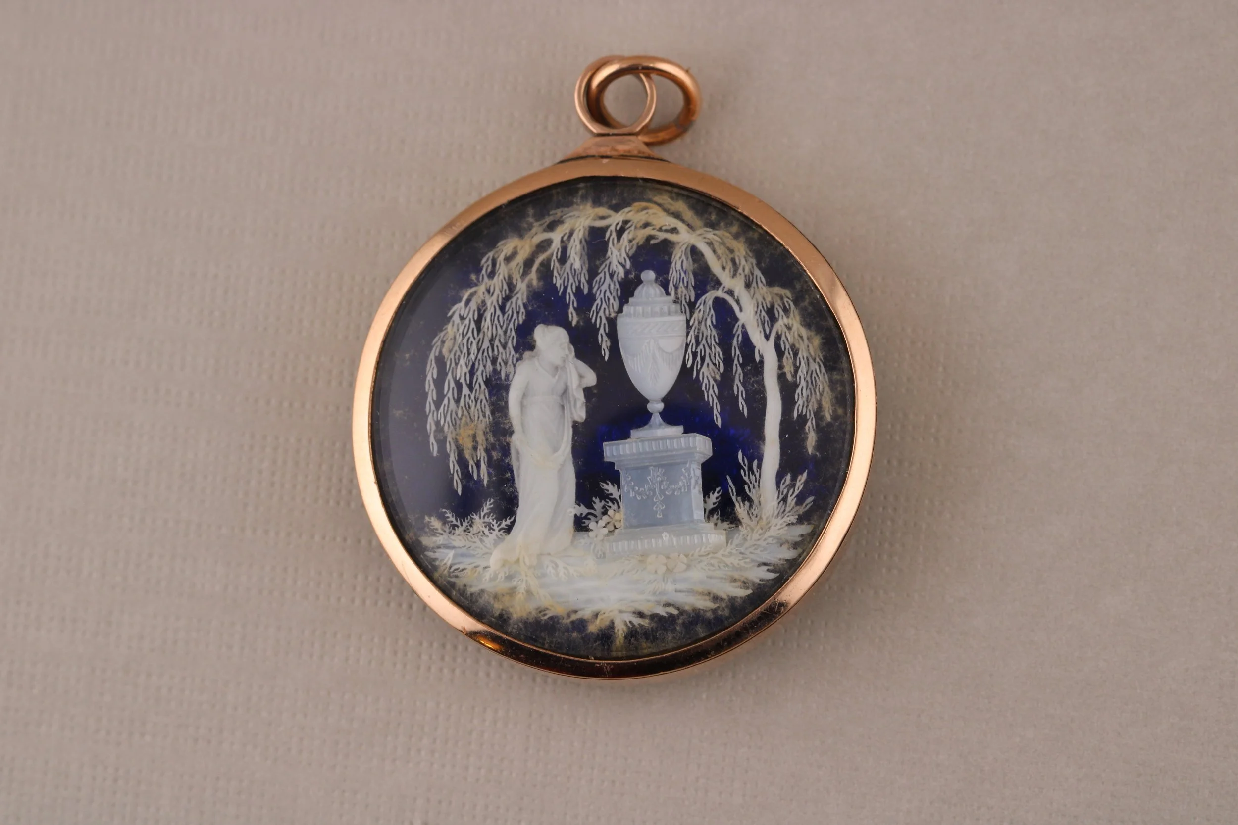 Late 18th-Century German Micro-Ivory Mourning Pendant, c. 1780–1800