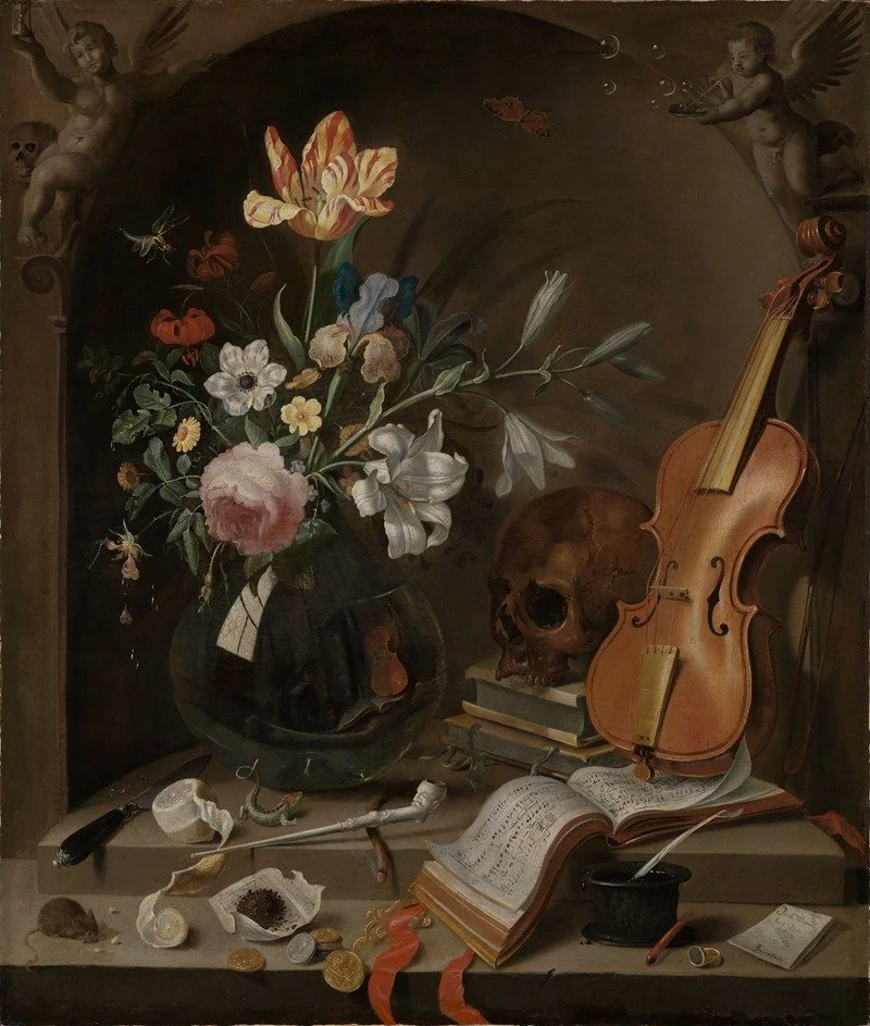 Vanitas-Stillleben (1637) Jacob Marrel (German, 1613-1681)