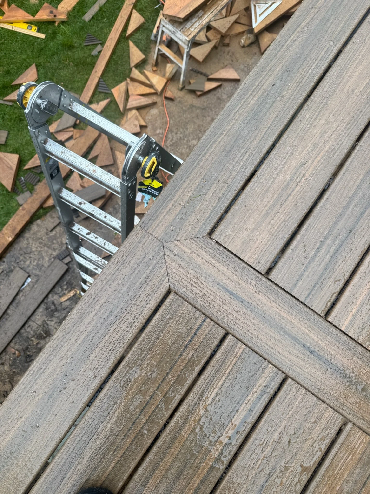 Precision deck installation using Trex composite materials.JPG