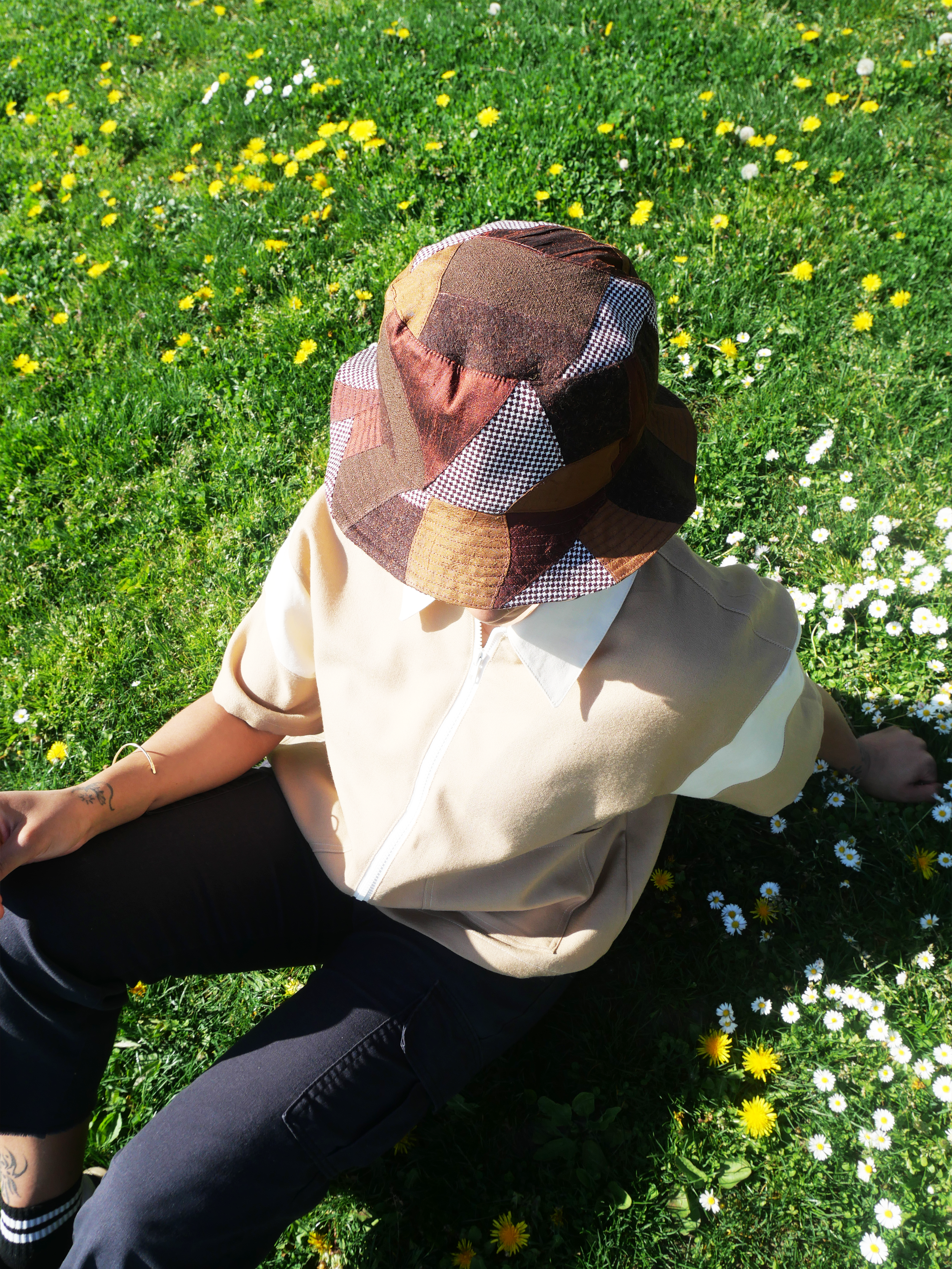Patchwork Bucket Hat - Brownie