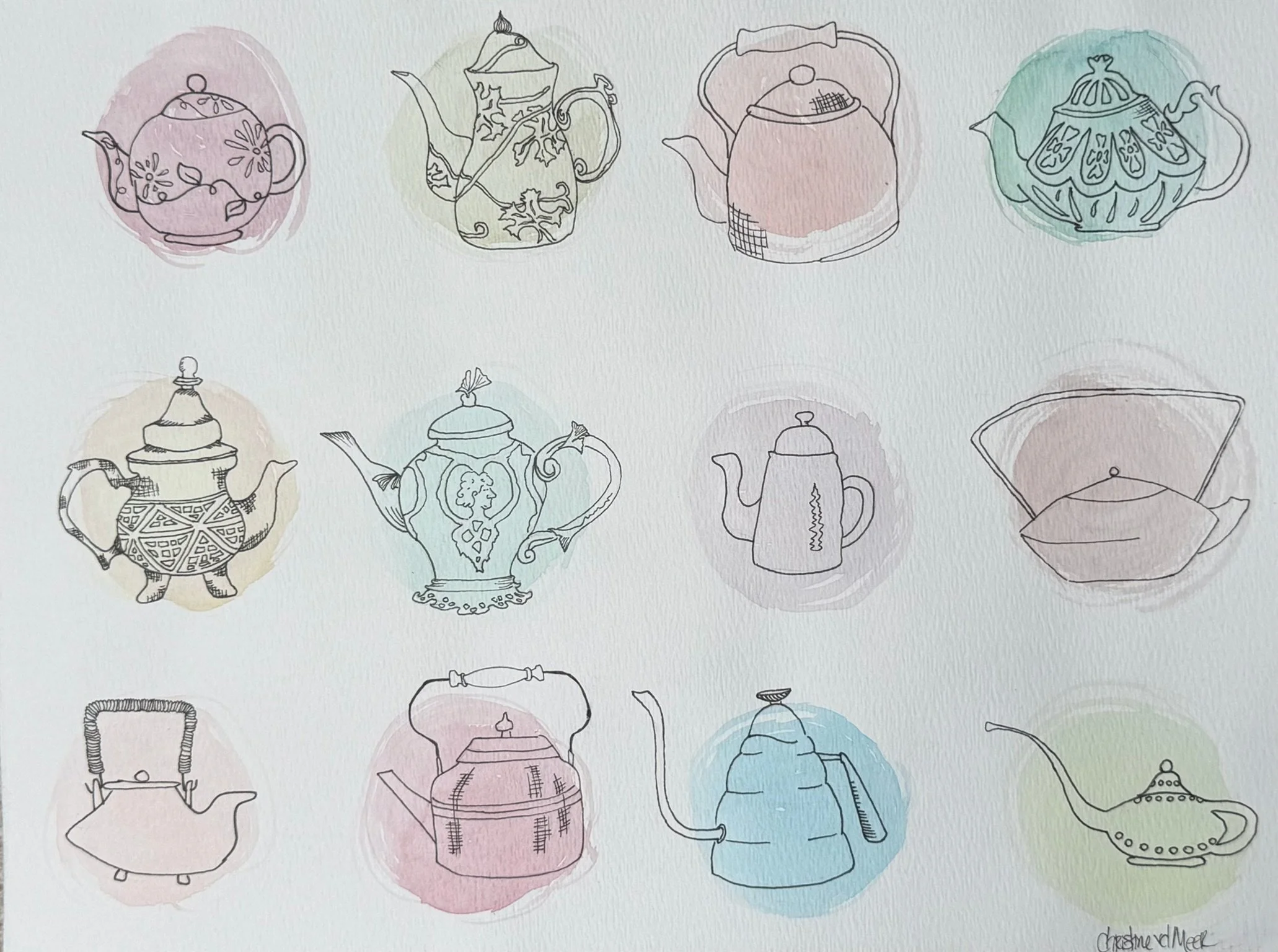 "Spot of" 
8"X10"
Watercolor and Ink