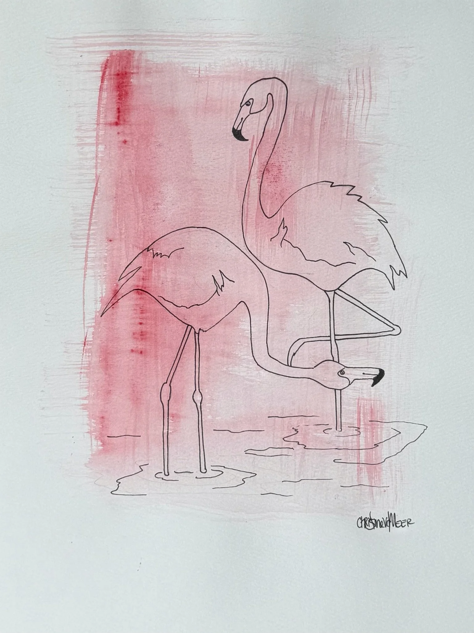 "Mom's spirit Animal"
8"X10"
Watercolor and Ink