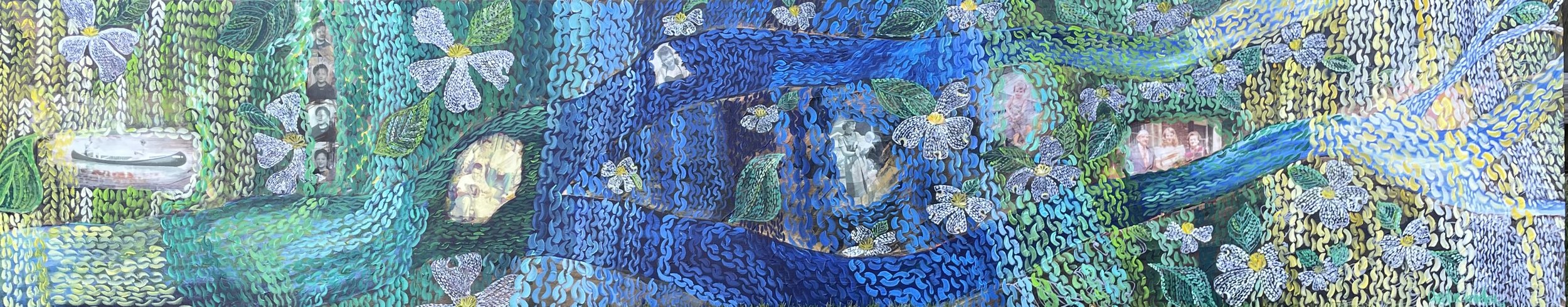 "Knitted in 1923" 
Acrylic & Mixed Media
8'X20"
SOLD 