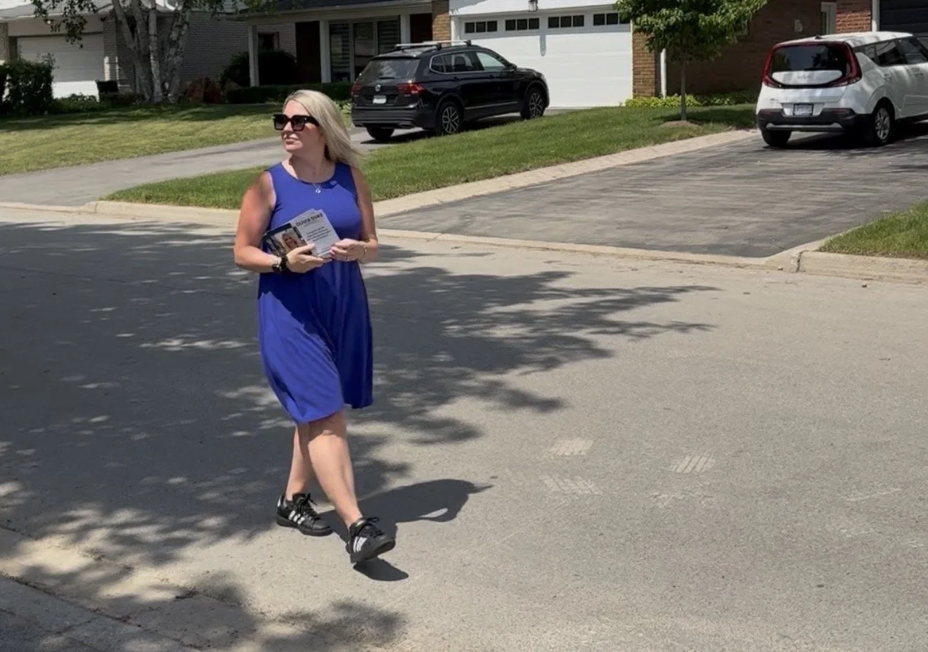 Olivia Duke canvassing Ward 4 in Burlington, Ontario