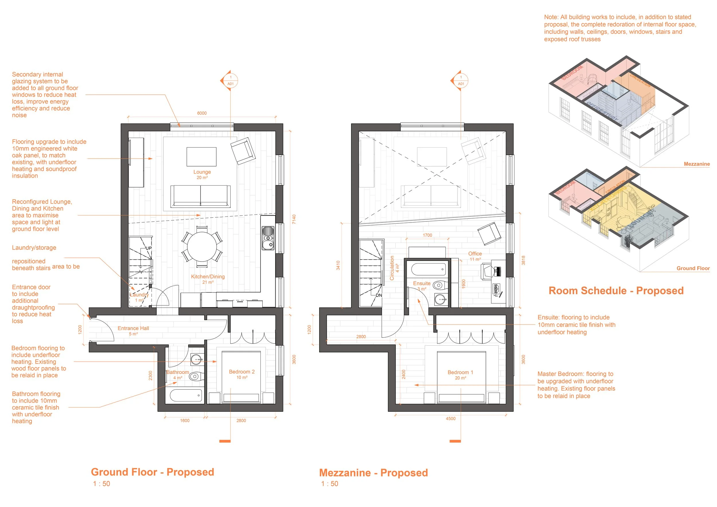 Proposed Floor Plan and Room Schedule