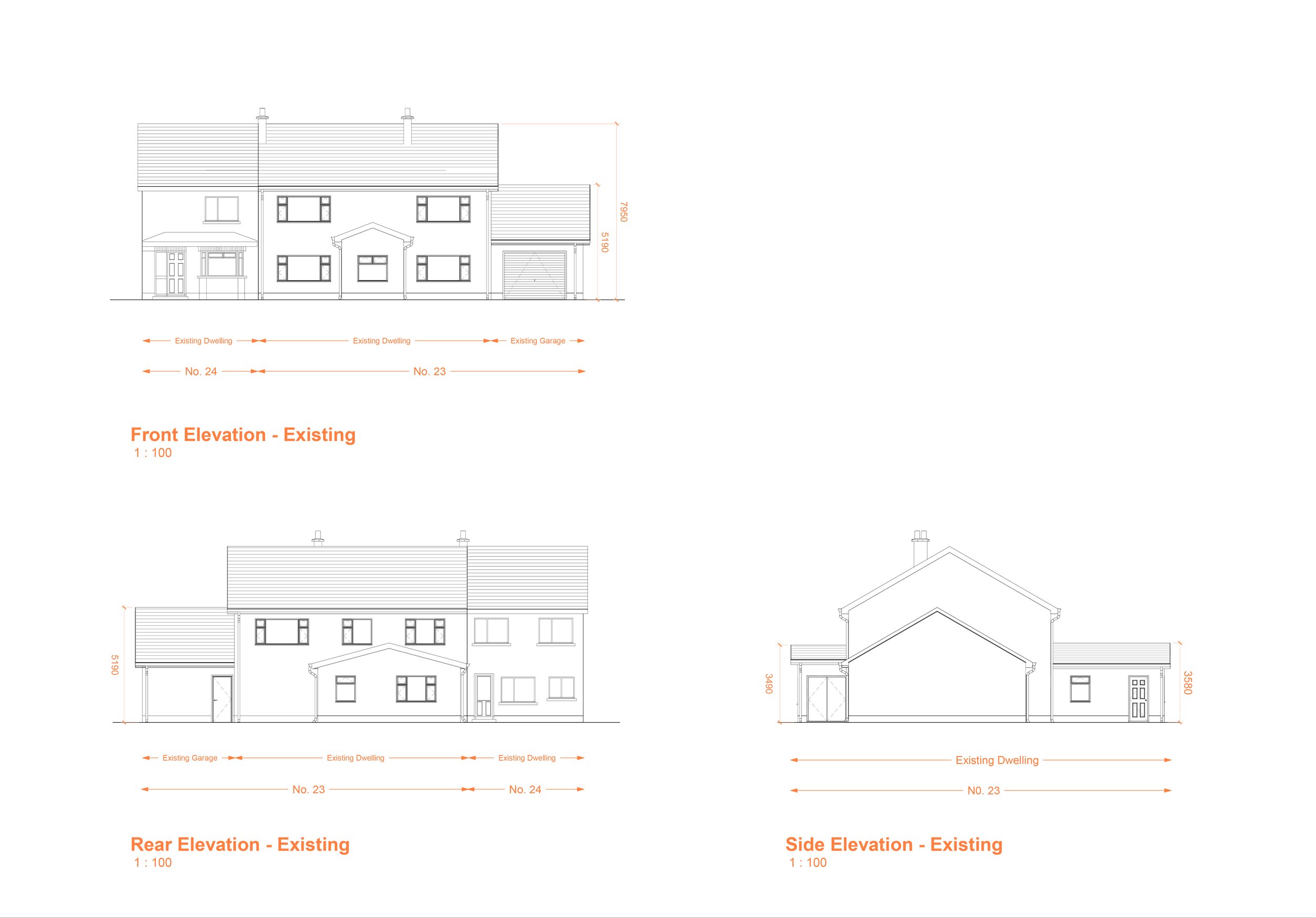 Planning drawings - Existing building elevations