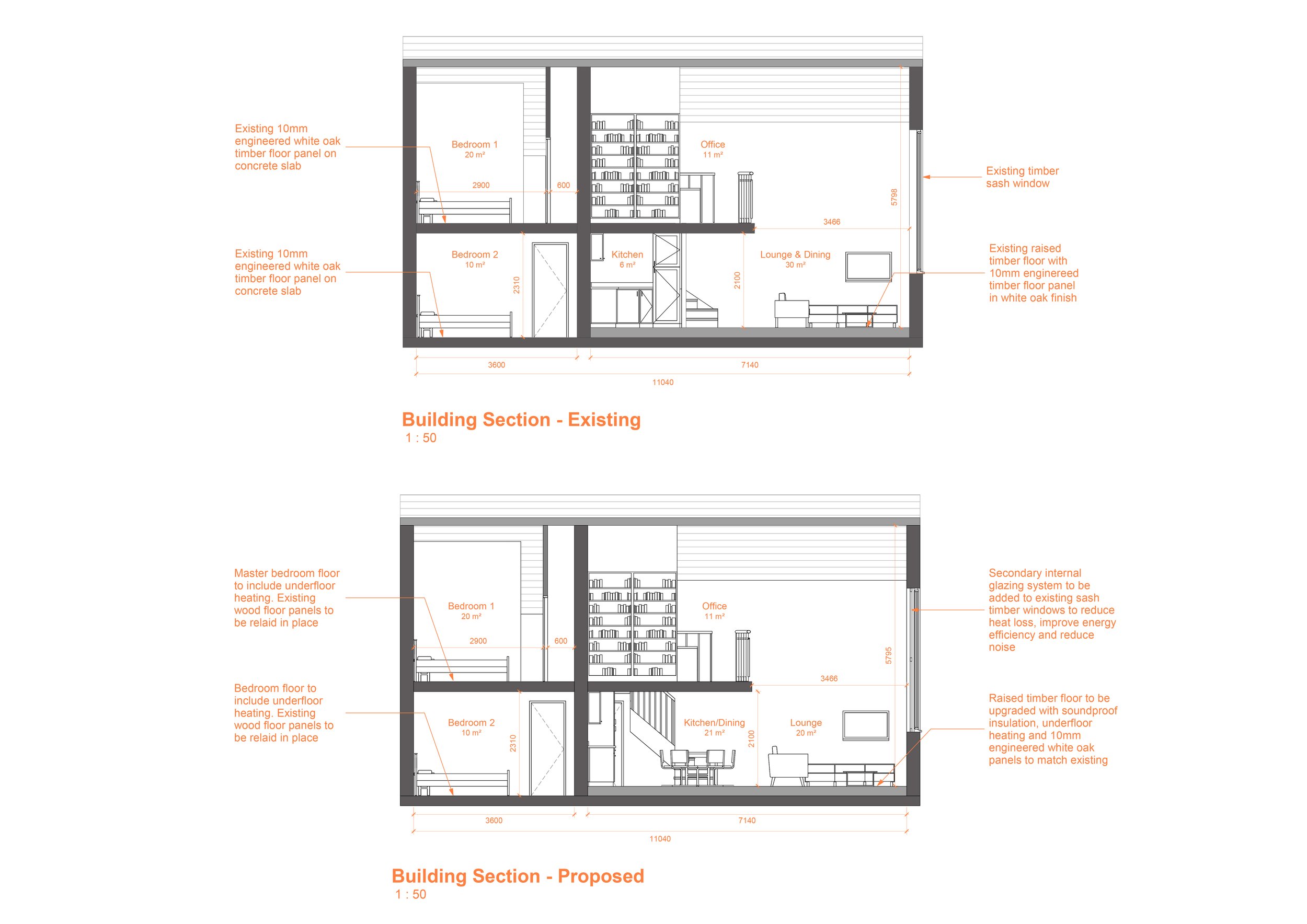 Existing and Proposed Sections