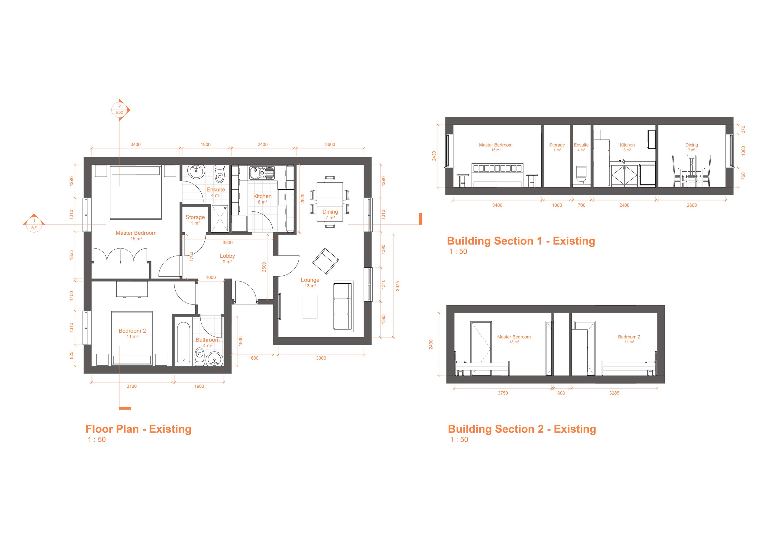 Existing Floor Plan and Sections