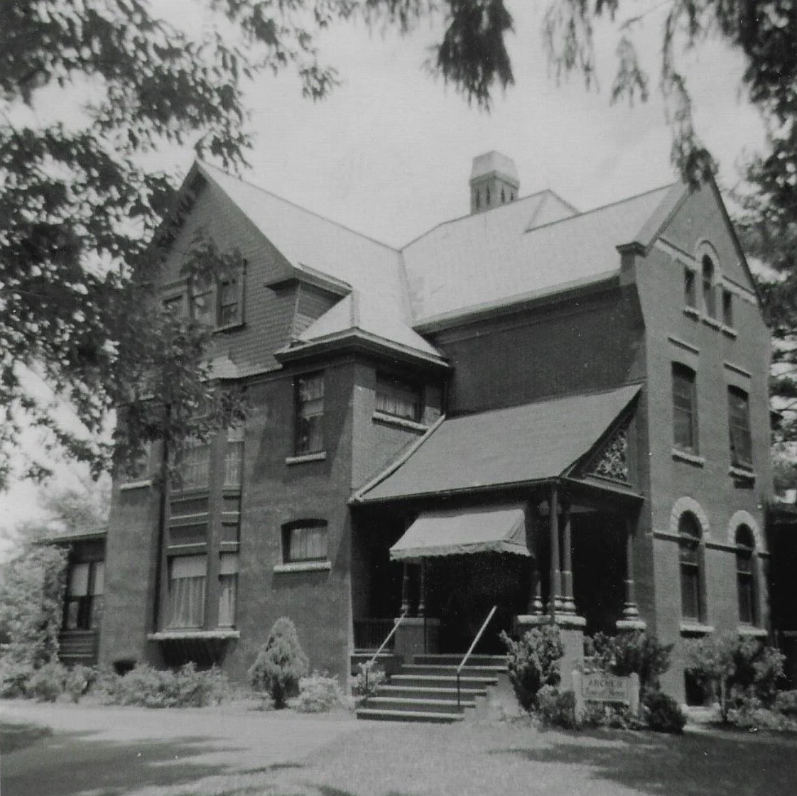 This photograph was taken around 1952 and shows the house as it was early in its life as the Archer Funeral Home. Courtesy of Mary Ellen Archer O'Shea, who was born 18 months after her parents bought the house and grew up here in the '50s and '60s.