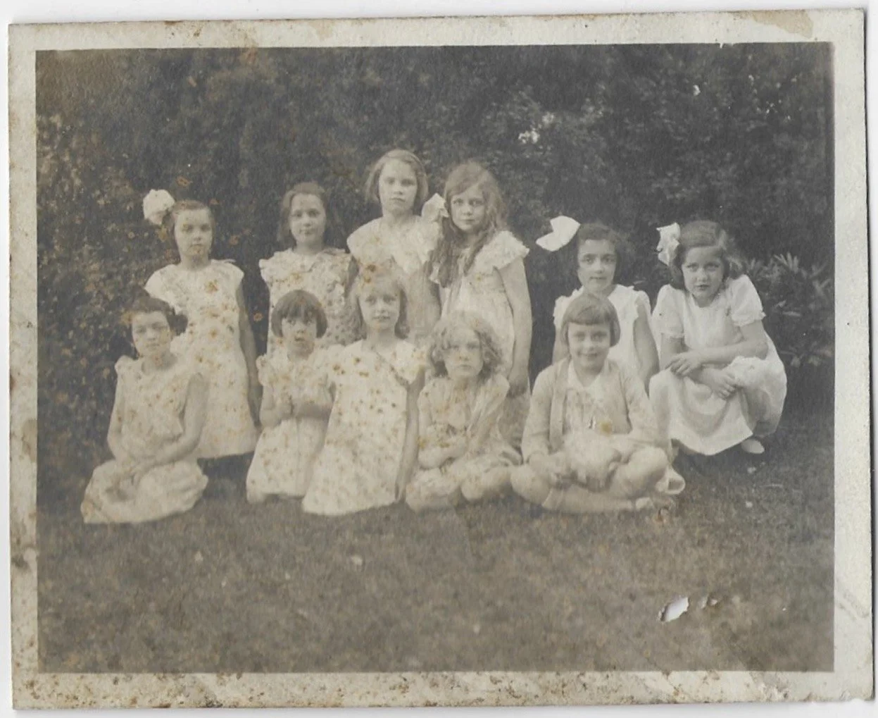 This photograph, taken sometime in the late '20s or early '30s, was one of the photographs found behind the library fireplace mantel and has "Eleanor Green" written on the back. Eleanor lived in the house with her mother and grandmother, who rented t