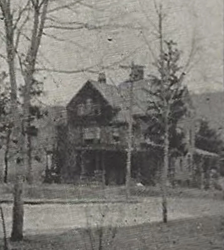 Circa 1905, this shot from a Towanda Men's Business Association brochure also shows the driveway portico and original chimneys.