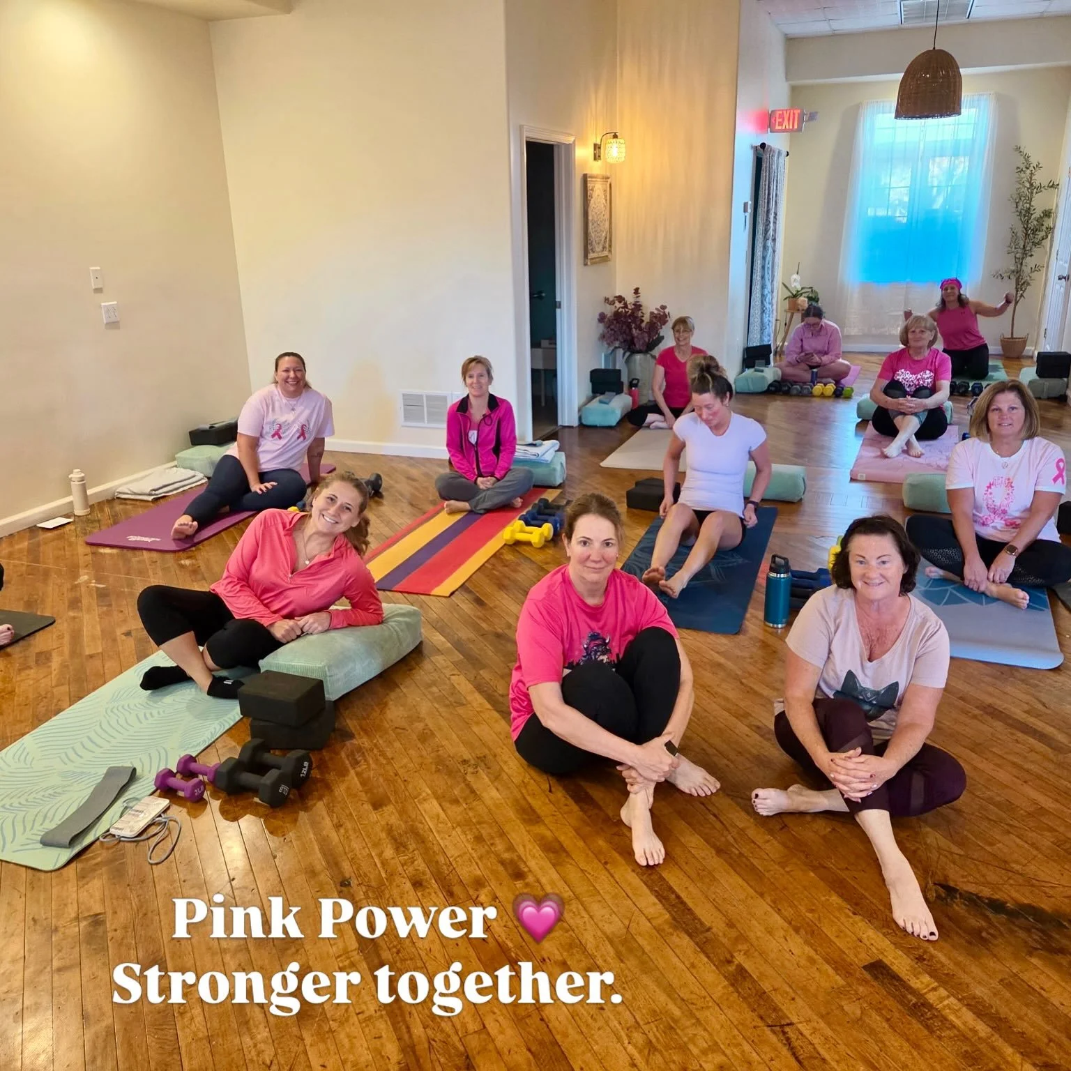 A little extra pink and a whole lot of heart at Bliss tonight. 💗

Kristy made our Pink Power Bliss Strength class so special, bringing bracelets and cooling towels for everyone, leading a great strength class, and taking time to talk about mammogram