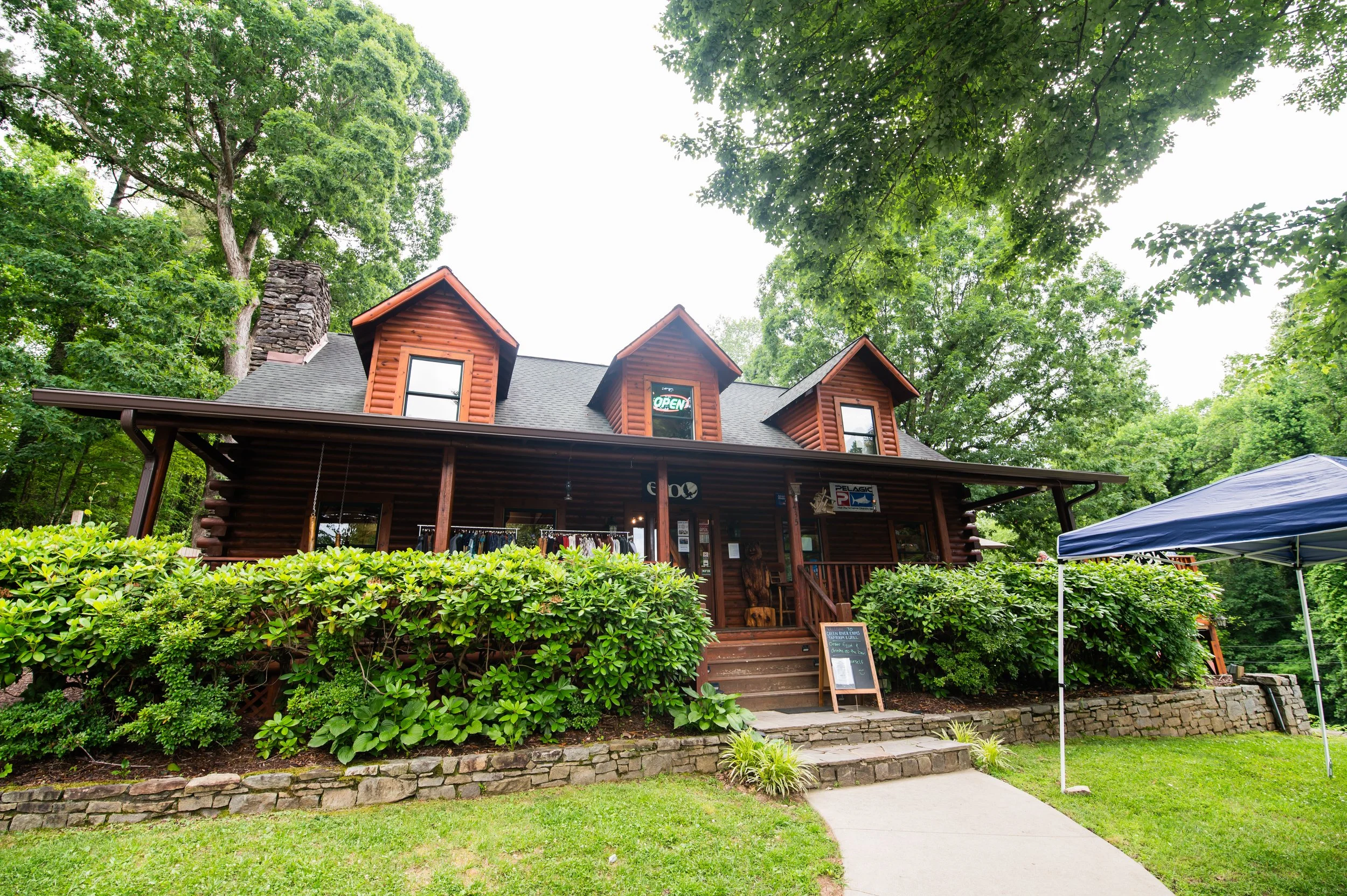 A log cabin-style building with an