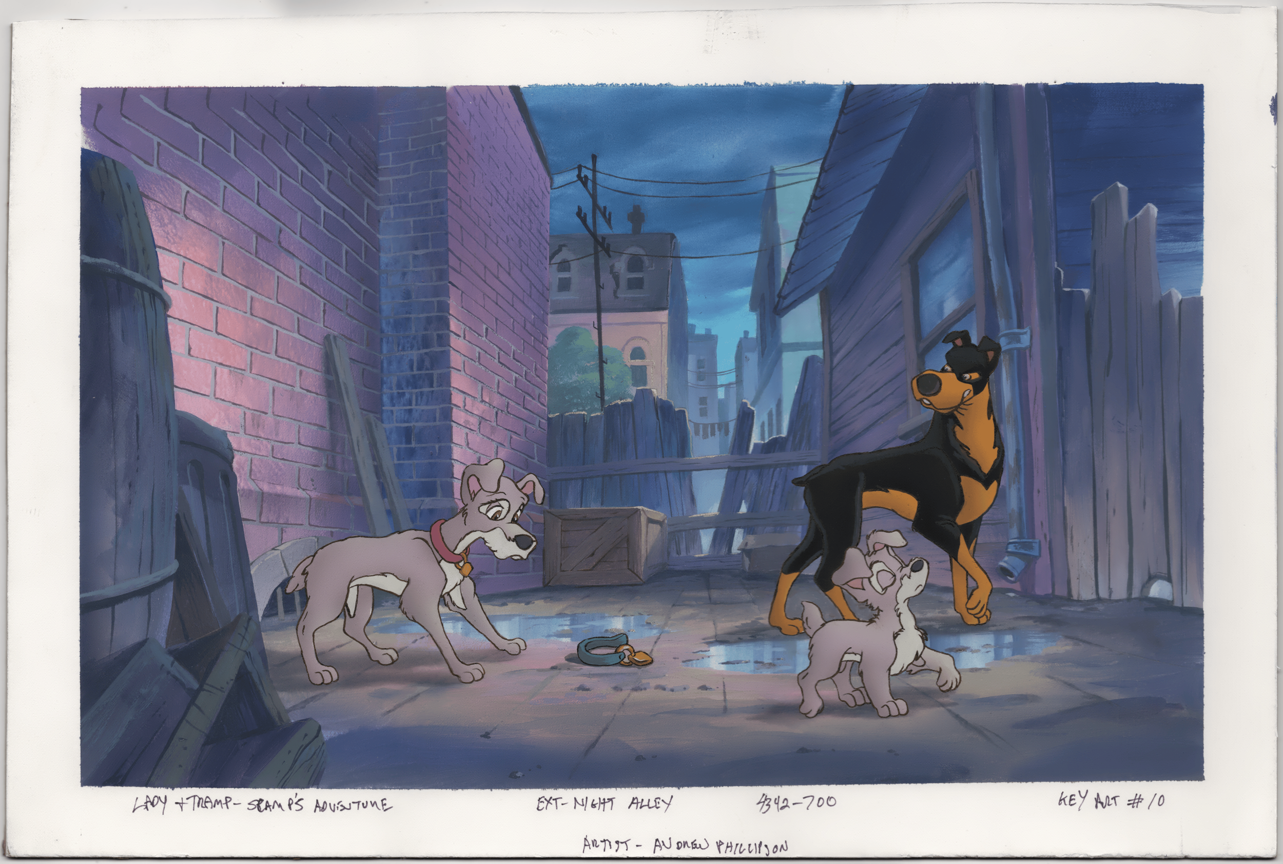 Tramp, Scamp, and Buster Pre-Production Color Key / Concept Art